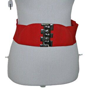 Vintage Bright Red Womens Stretchable Lock Belt Size M/L Seiferts Store 70's NWT